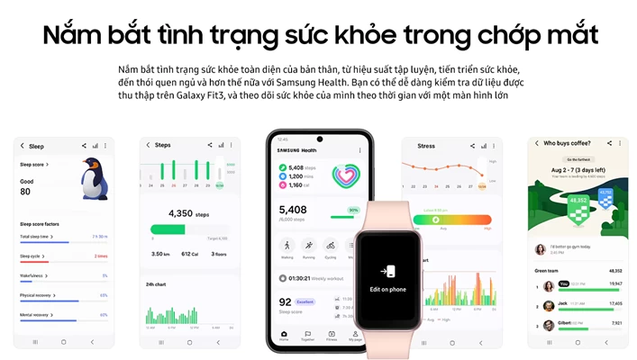 Hướng dẫn kết nối và sử dụng vòng đeo tay Galaxy Fit 3