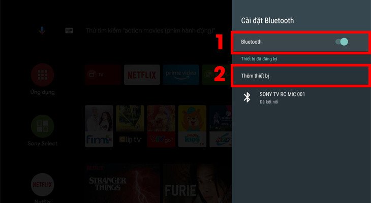 Bật Bluetooth trên tivi