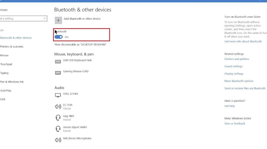 Bật Bluetooth trên Windows 10 để kết nối tai nghe
