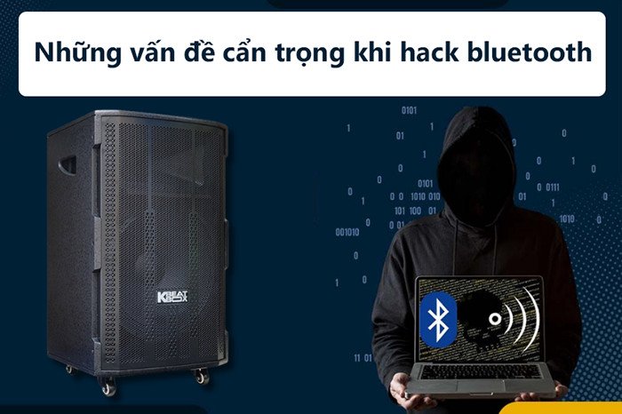Biểu tượng cảnh báo và lá chắn, thể hiện những rủi ro khi hack bluetooth loa kẹo kéo
