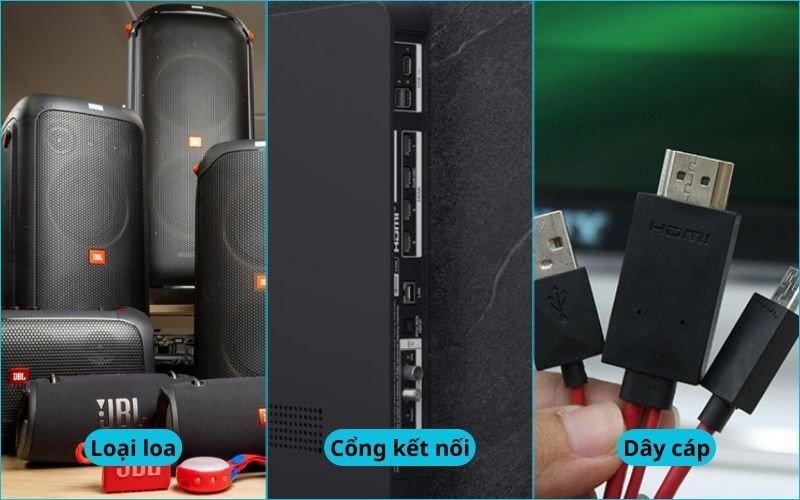 Các thiết bị cần chuẩn bị: loa Bluetooth, dây cáp HDMI hoặc Optical, để kết nối tivi LG và thiết lập âm thanh.