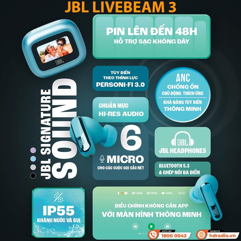 các tính năng nổi bật của tai nghe bluetooth JBL Live Beam 3