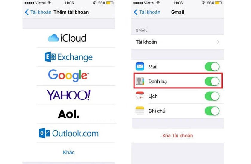 Cách chuyển danh bạ từ iPhone sang Android bằng tài khoản Google