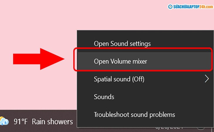 cách mở volume mixer khi tai nghe bluetooth không kết nối