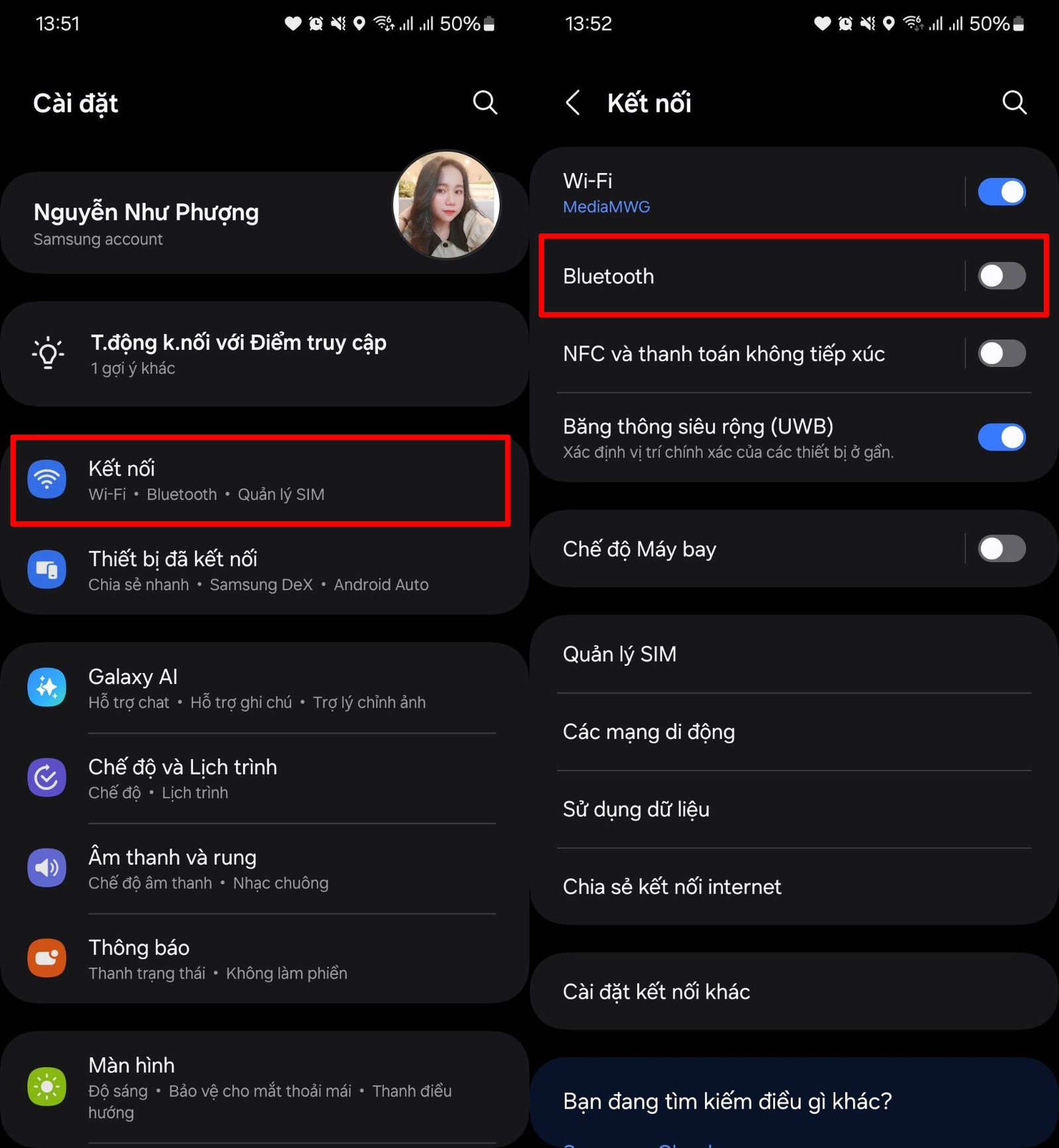 Cài đặt Bluetooth trên điện thoại