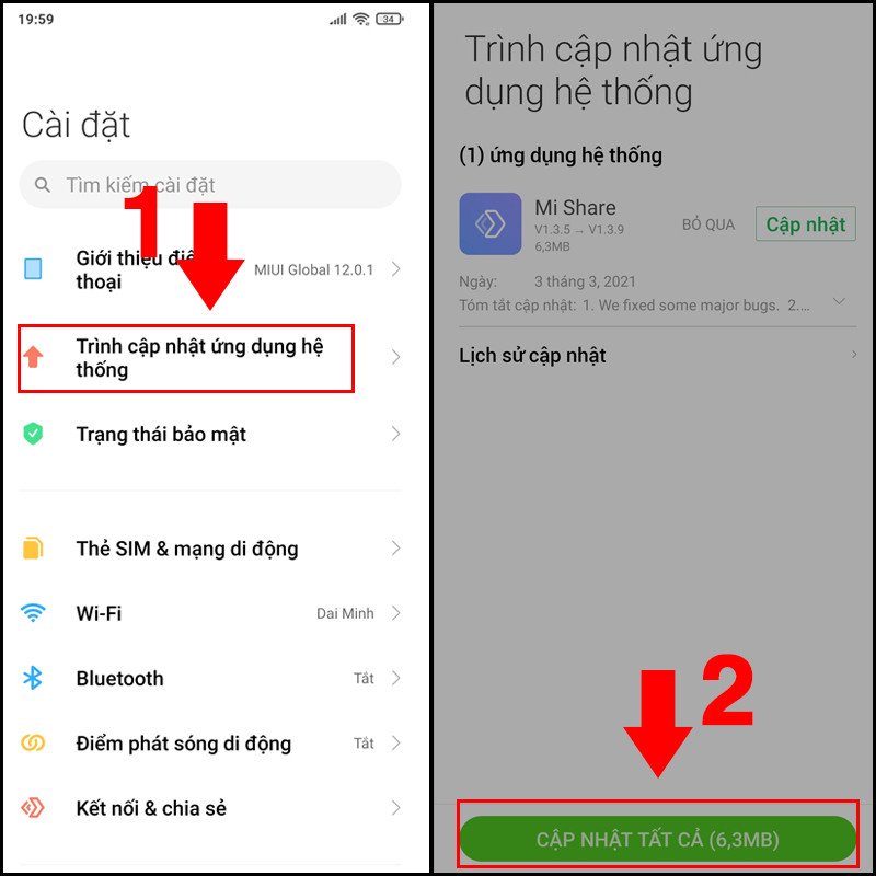 Cập nhật phần mềm điện thoại để giải quyết sự cố bluetooth
