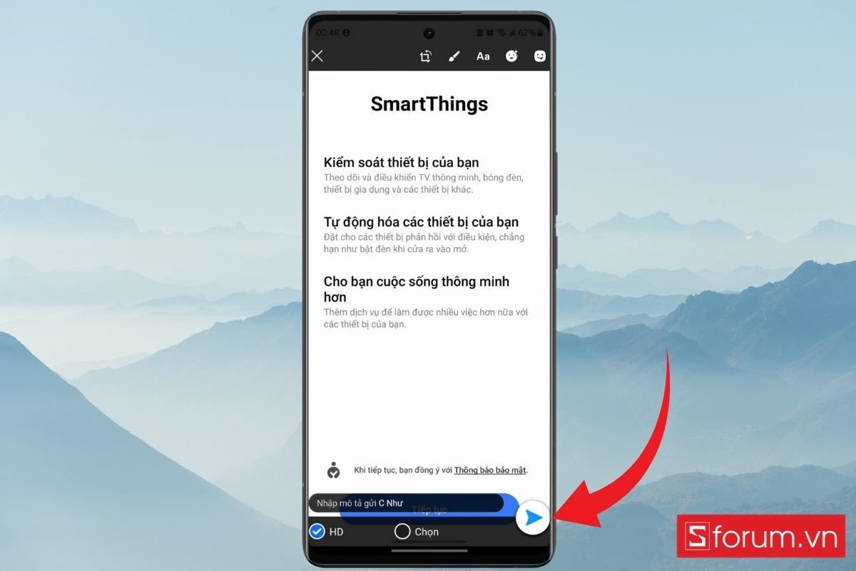 Chia sẻ ảnh qua ứng dụng nhắn tin từ Android sang iPhone