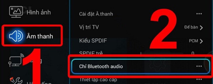Chọn chỉ Bluetooth audio trên tivi TCL