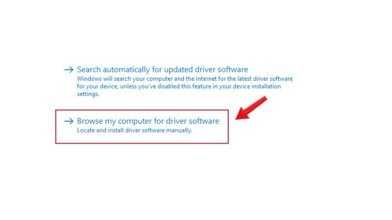 Chọn duyệt tìm driver Bluetooth có sẵn trên máy tính của bạn