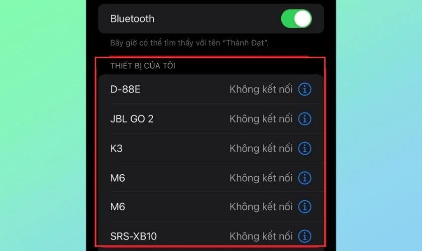 Chọn tên loa kéo Bluetooth hiển thị trên iPhone