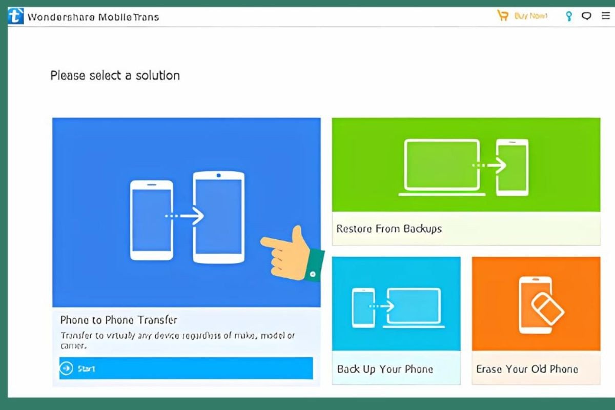 Chuyển ảnh từ Android sang iPhone qua phần mềm MobileTrans trên máy tính