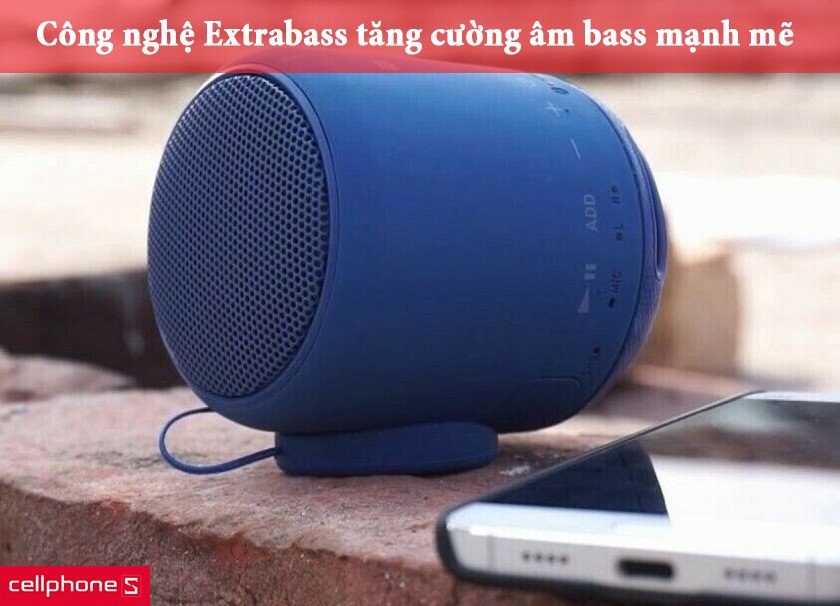 Công nghệ Extra Bass mang lại âm thanh trầm mạnh mẽ cho loa Sony SRS-XB12.