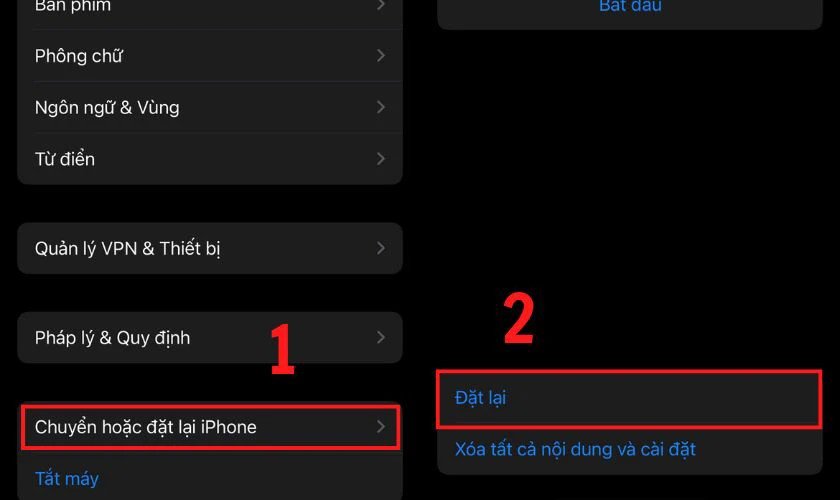Đặt lại cài đặt iPhone