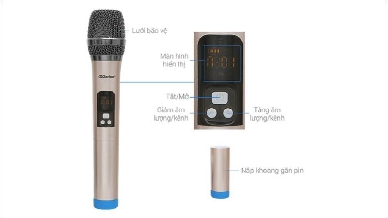 Điều chỉnh tần số và âm lượng của micro không dây