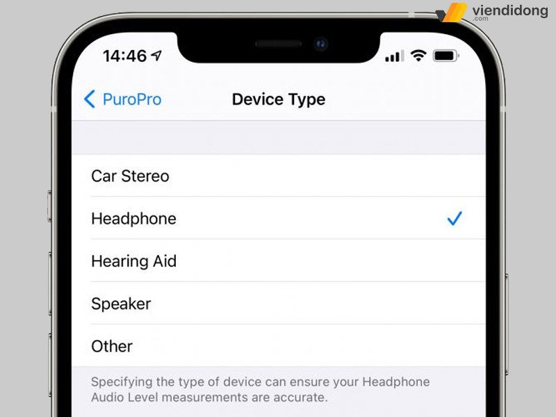 Giao diện cài đặt Bluetooth trên iPhone cho phép tùy chỉnh loại thiết bị đã kết nối.