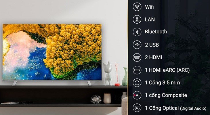 Hình ảnh màn hình tivi hiển thị tùy chọn kết nối Bluetooth, minh họa cách tivi ghép nối với điện thoại để phát nhạc không dây.