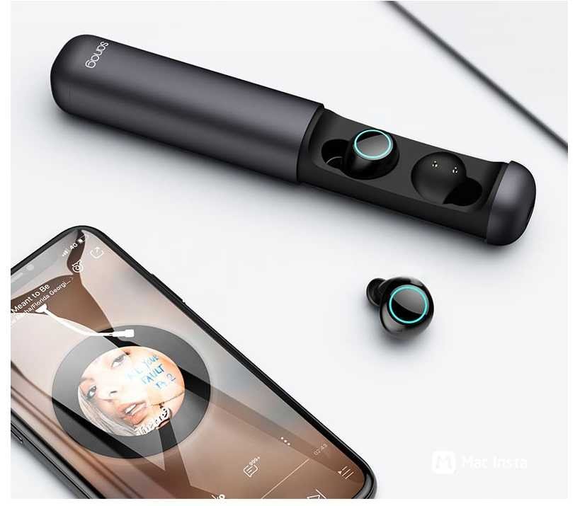 Hình ảnh minh họa quá trình kết nối tai nghe bluetooth cảm ứng với điện thoại