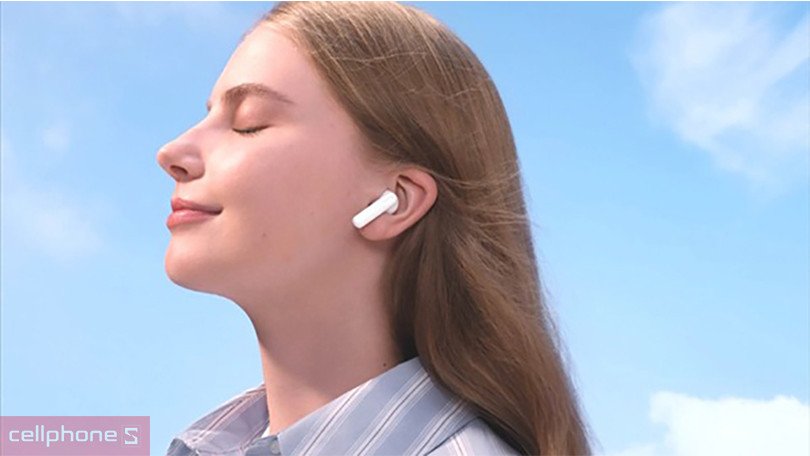 Hình ảnh tai nghe bluetooth true wireless Huawei FreeBuds SE 2 với thiết kế công thái học màu trắng