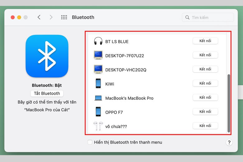 Kết nối Bluetooth trên MacBook