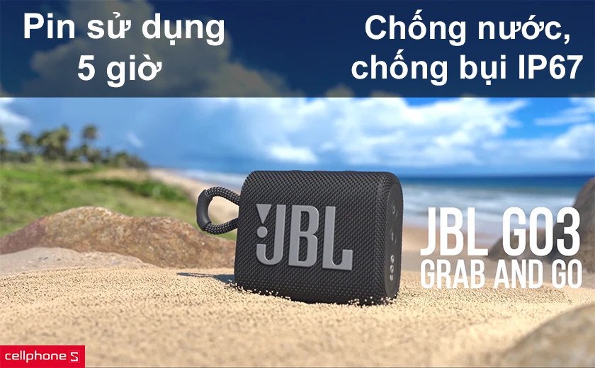 Loa bluetooth JBL Go 3 có khả năng chống nước, chống bụi IP67