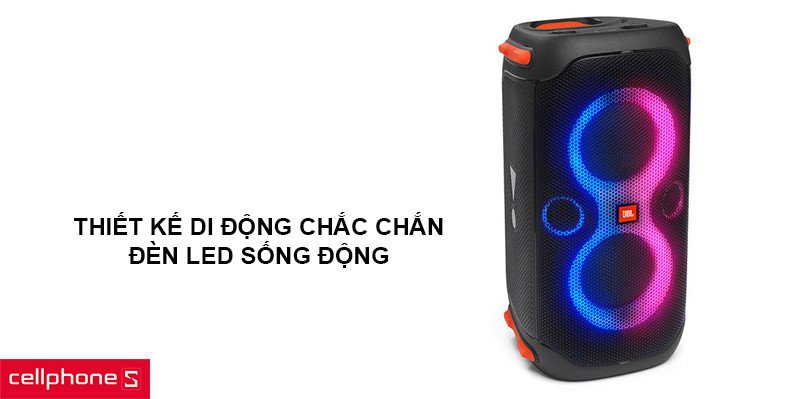 Loa bluetooth JBL PartyBox 110 với đèn LED nhấp nháy, sẵn sàng cho tiệc tùng