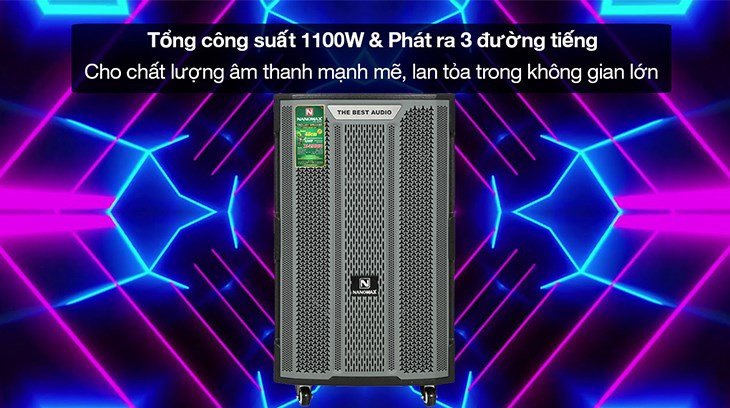 Loa karaoke bluetooth Nanomax X-2000 với công suất mạnh mẽ, mang đến trải nghiệm âm thanh sống động
