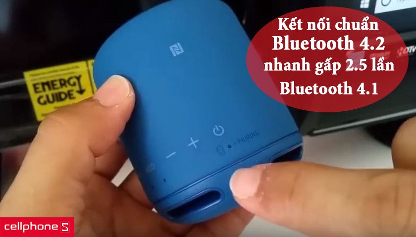 Loa Sony Bluetooth SRS-XB12 trang bị kết nối Bluetooth 4.2 nhanh chóng và ổn định.