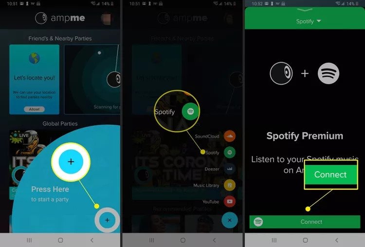 Màn hình ứng dụng AmpMe - Speaker Booster trên điện thoại Android