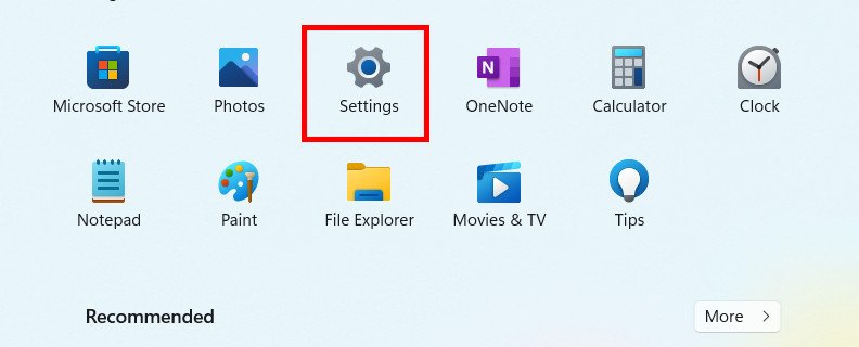Mở biểu tượng cài đặt trên Windows để truy cập tùy chọn Bluetooth