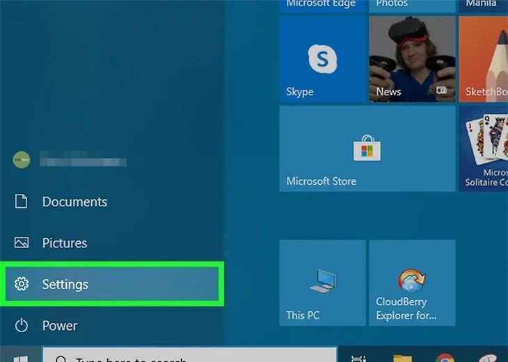 Mở ứng dụng Cài đặt trên Windows để kết nối bàn phím Bluetooth