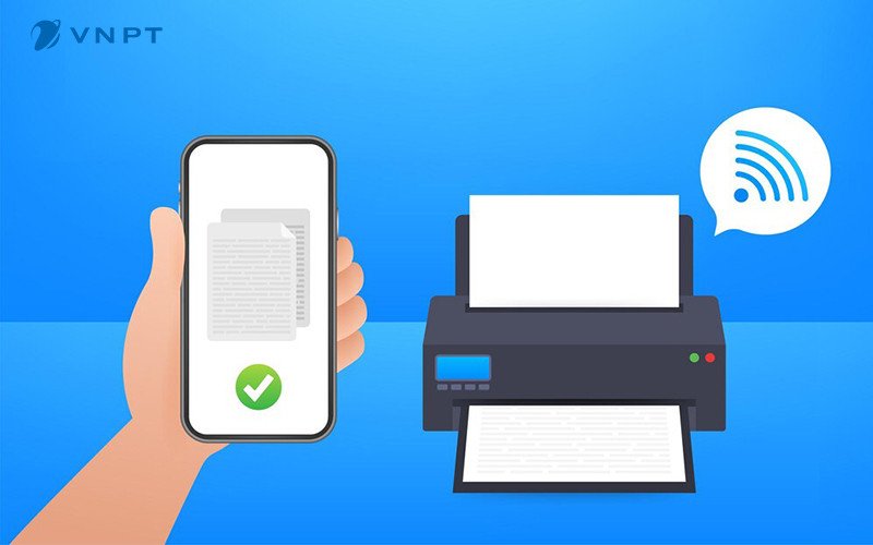 Người dùng kết nối máy in Bluetooth với điện thoại thông minh