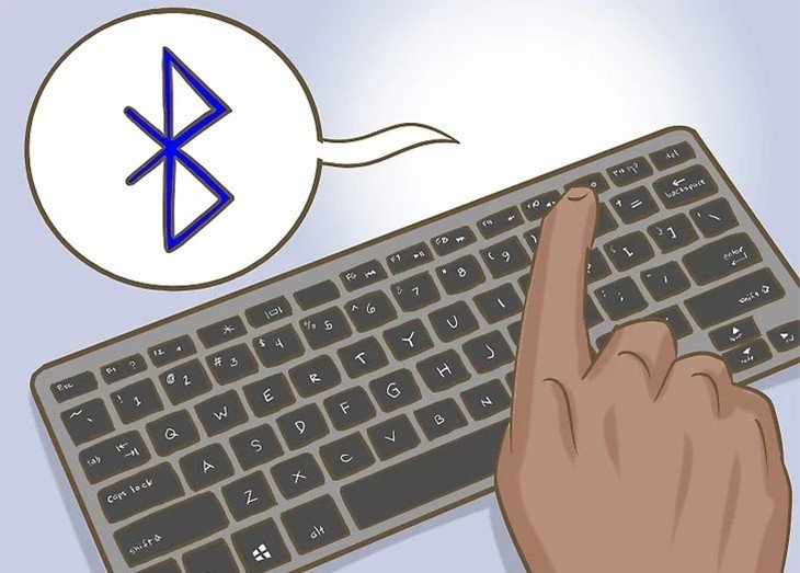 Nhấn nút Bluetooth để vào chế độ ghép đôi trên bàn phím