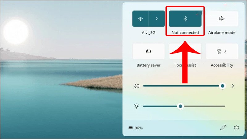 Nhấn vào biểu tượng Bluetooth để kích hoạt