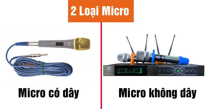So sánh hai loại micro không dây và có dây phổ biến trên thị trường