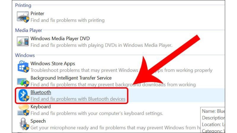 Sử dụng Windows Troubleshooter để tự động phát hiện và sửa lỗi Bluetooth trên Win 10