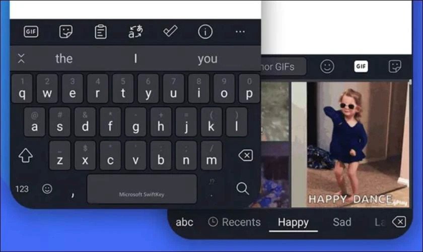 SwiftKey Keyboard với chủ đề tùy chỉnh, cải thiện tốc độ gõ và hỗ trợ tương tác game khi kết nối bàn phím bluetooth.