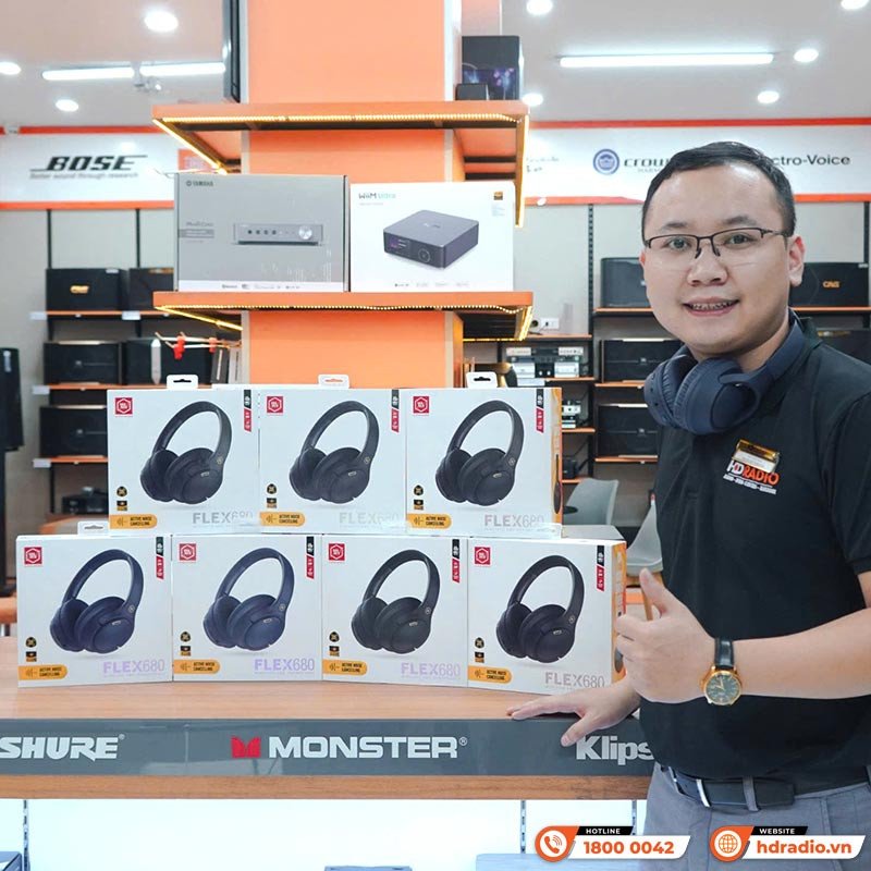 tai nghe bluetooth Alpha Works Flex 680 màu đen hiện đại