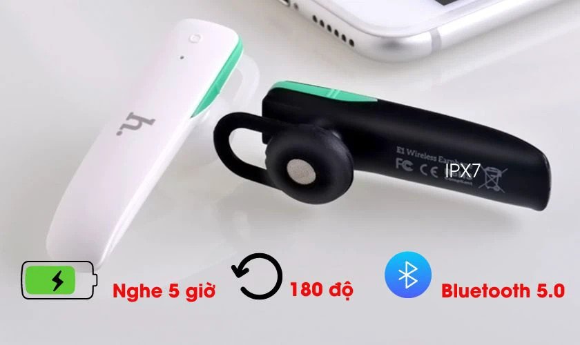 Tai nghe Bluetooth Gblue E1 màu đen đơn giản