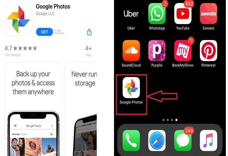 Thao tác đồng bộ ảnh từ iPhone lên Google Photos để chia sẻ với Samsung