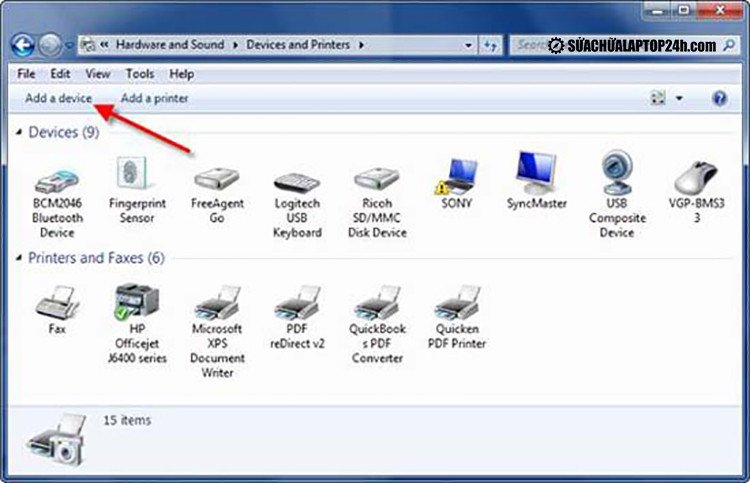 Thêm thiết bị mới trên Windows 7