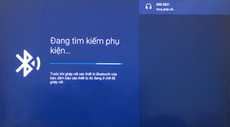 Thông báo xác nhận loa Bluetooth đã được kết nối thành công với tivi
