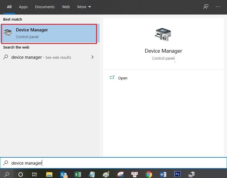 Tìm kiếm Device Manager để cập nhật driver Realtek Bluetooth