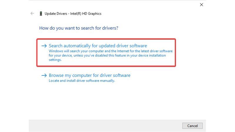 Tìm kiếm driver Bluetooth cho Win 10 tự động trên internet