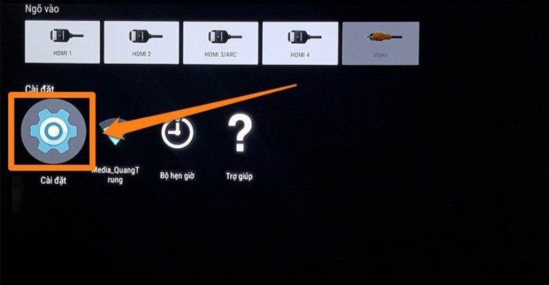 Tìm và chọn Cài đặt Bluetooth trong menu TV