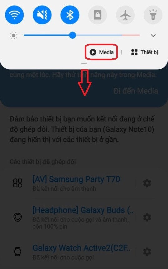 Truy cập cài đặt đa phương tiện để quản lý đầu ra âm thanh tai nghe