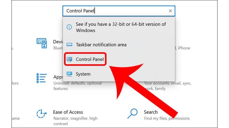 Truy cập Control Panel để bắt đầu sử dụng công cụ khắc phục sự cố trên Win 10