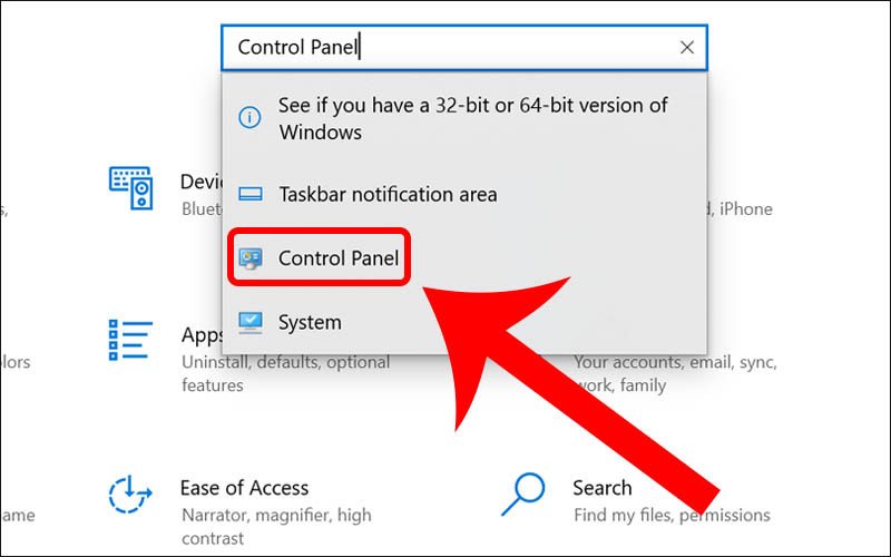 Truy cập Control Panel để khắc phục vấn đề Bluetooth