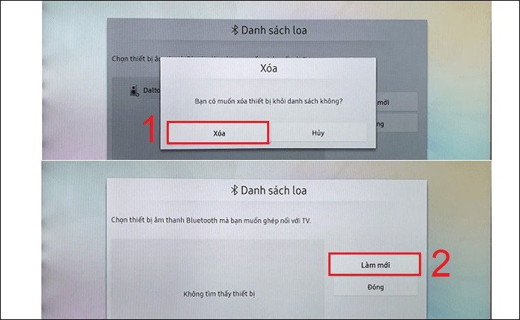 Xóa thiết bị Bluetooth đã ghép nối để quét lại kết nối