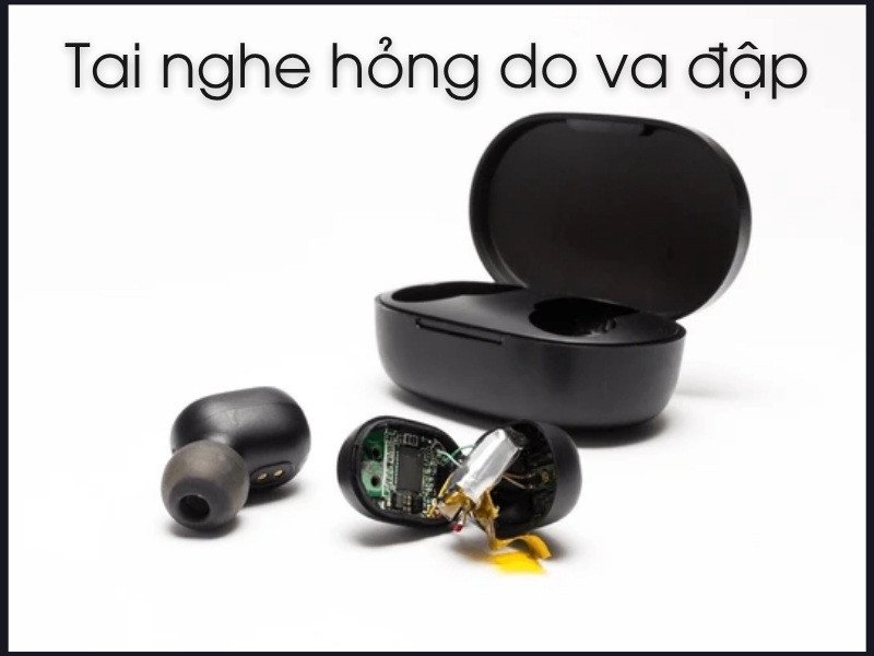 Ảnh minh họa tai nghe Bluetooth bị hỏng vật lý do va đập