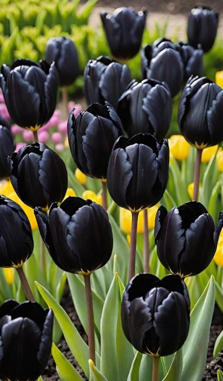 Ảnh nền hoa tulip đen sang trọng